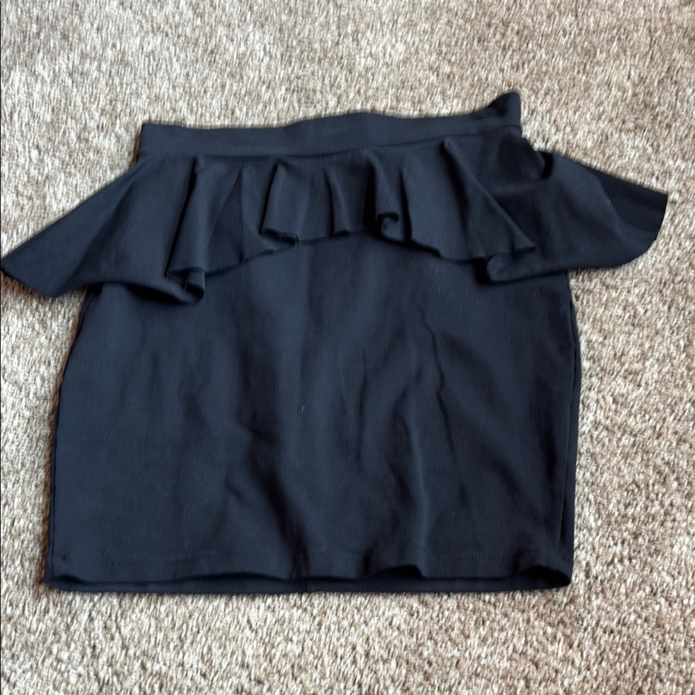 Elegant Black Peplum Skirt